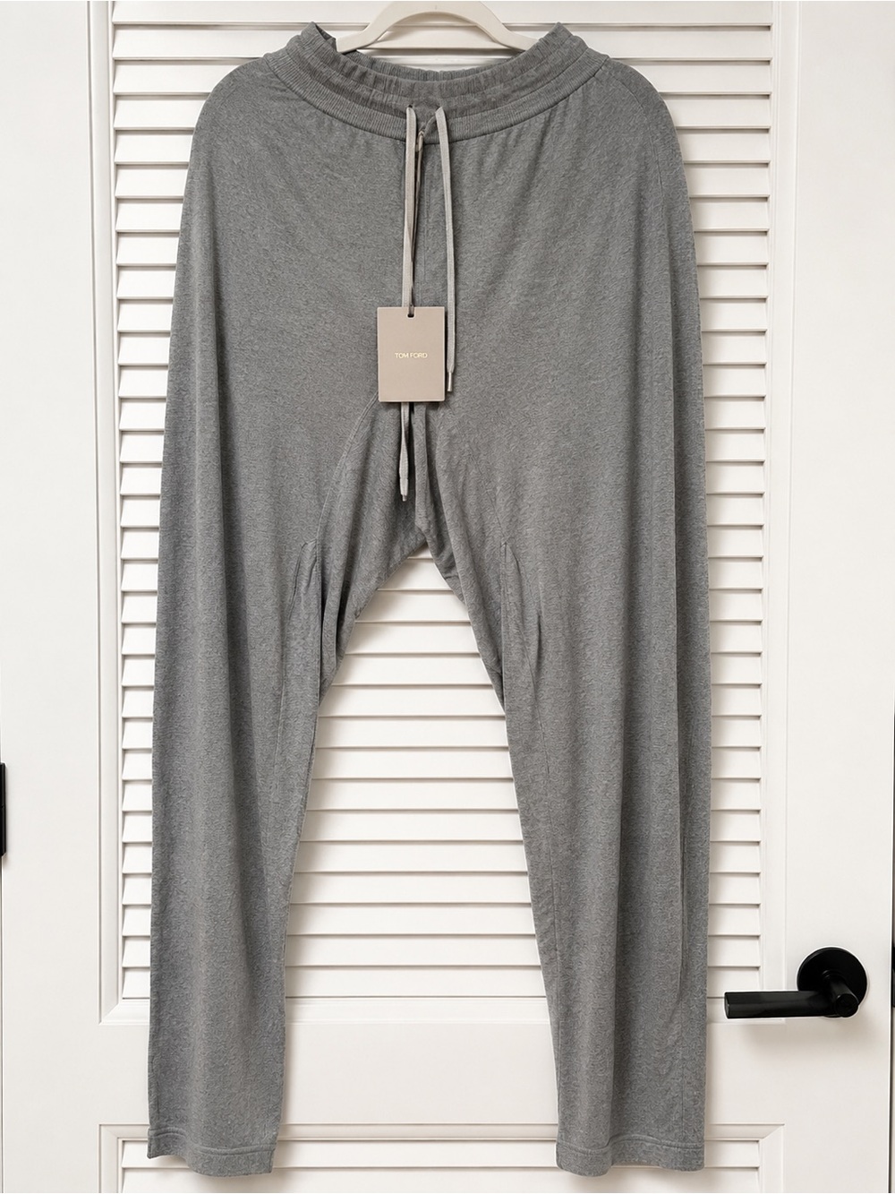 Tom Ford Grey Modal Cotton Jersey Lounge Sweatpants Joggers Size 56 XXL NWT